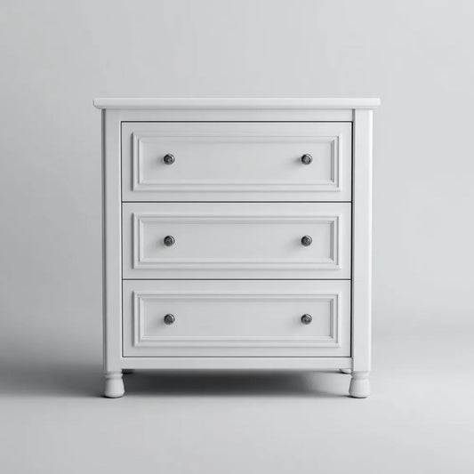 Biała komoda z MDF z 3 szufladami, 80 × 40 × 90 cm