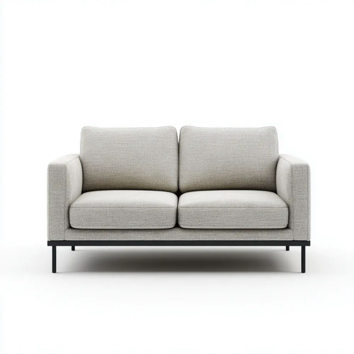 Dwuosobowa sofa z tkaniny jasnoszara/czarna 160 × 85 × 82 cm